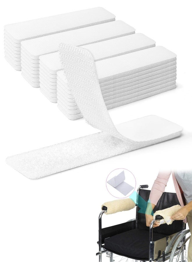 20 قطعة من شرائط الفيلكرو اللاصقة مقاس 1 × 4 بوصة، شريط 20 Pieces Hook and Loop Strips with Adhesive 1x4 inch Strips with Adhesive Strong Sticky Back Adhesive Fasten Mounting Tape Instead of Holes and Screws for Home or Office Use(White) لاصق قوي من الخلف، شريط تثبيت لاصق بدلاً من الثقوب والبراغي للاستخدام المنزلي أو المكتبي (أبيض) - Image 1